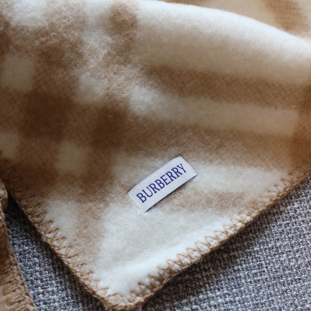 Burberry Tan and Cream Check Scarf - Picture 3 of 5